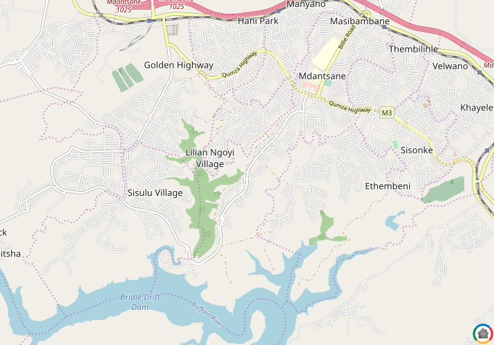 Map location of Mdantsane